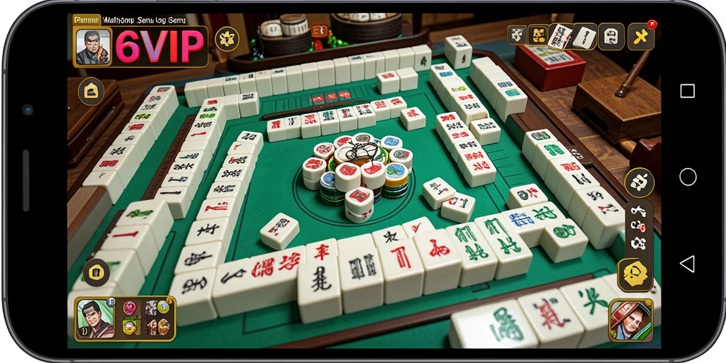 Tangkapan layar 6SVIP yang menunjukkan gameplay Mahjong yang menarik.