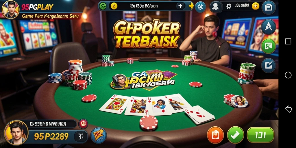 Screenshot gameplay mendebarkan di 95PGPLAY yang menunjukkan aksi Poker.