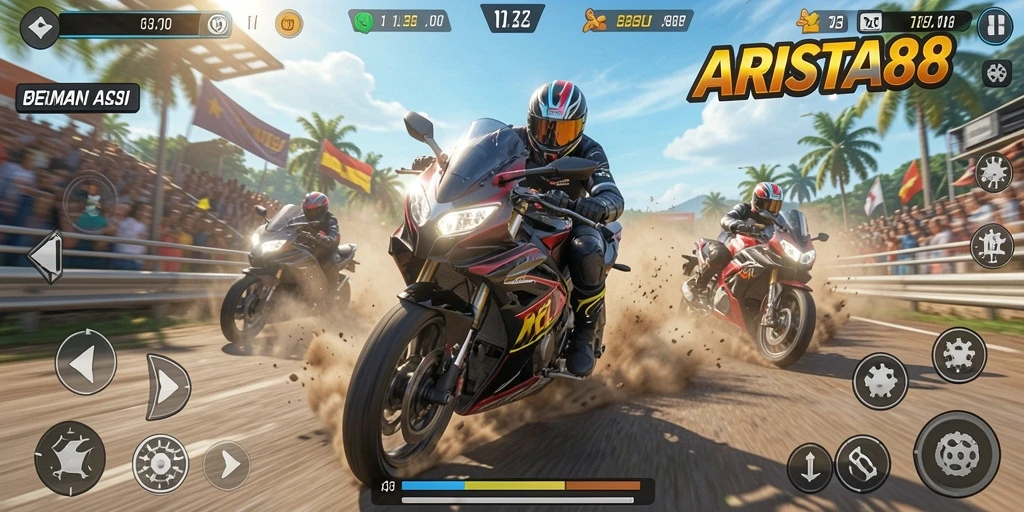 Gameplay menegangkan balapan motor di ARISTA88.