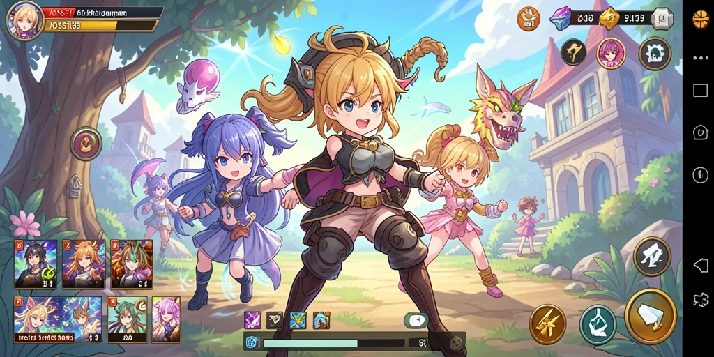 Tangkapan layar gameplay JOSS188 menampilkan karakter anime yang dinamis dan aksi seru.