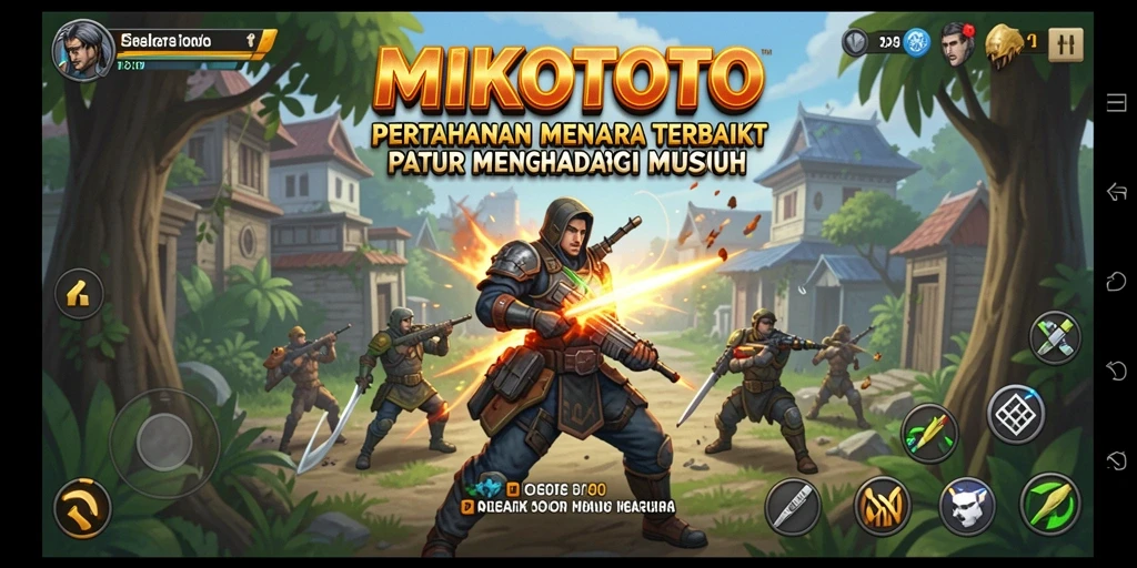 Tampilan gameplay seru MIKOTOTO dalam pertahanan menara.