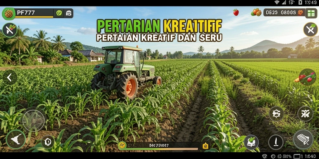 Tampilan gameplay <strong>PF777</strong> yang seru dan penuh warna dengan berbagai tanaman dan hewan.