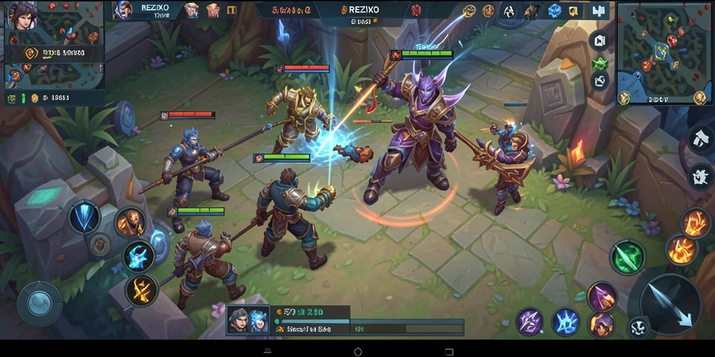 Screenshot dari gameplay seru di REZIXO saat pertempuran berlangsung.