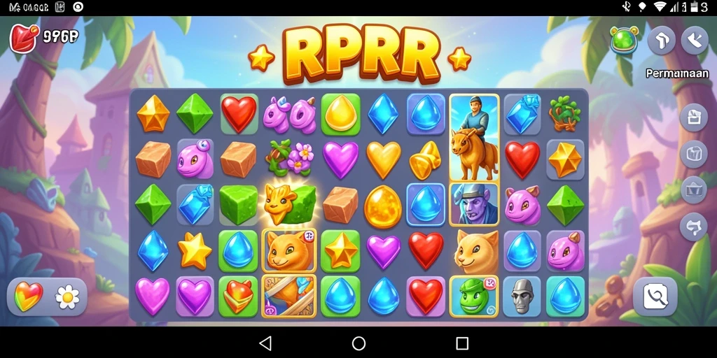 Screenshot utama RPRR menampilkan pengalaman gameplay Match-3 yang seru.