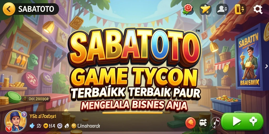 Tampilan gameplay SABATOTO dengan berbagai pilihan bisnis yang menarik.
