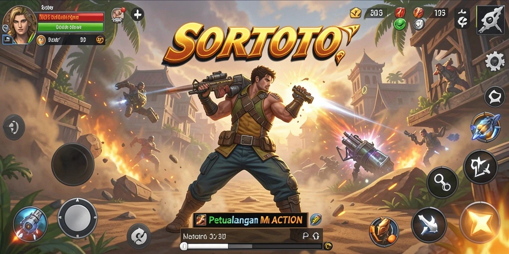 Tampilan gameplay SORTOTO dengan aksi yang menegangkan dan grafis yang memesona.