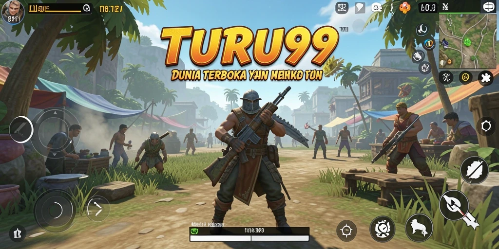 Screenshot TURU99 menunjukkan pemain menjelajahi dunia luas yang menakjubkan.