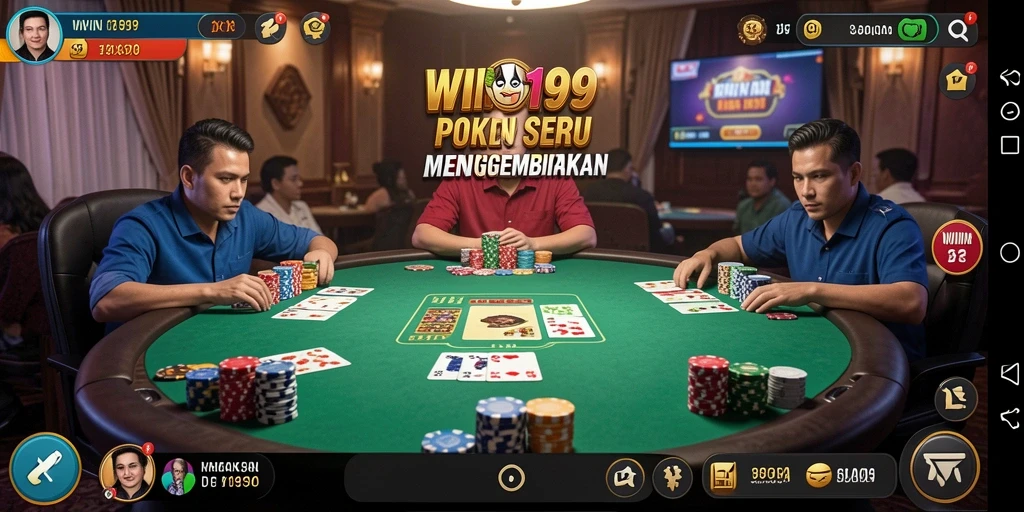 Screenshot gameplay Poker menampilkan suasana permainan yang mendebarkan.