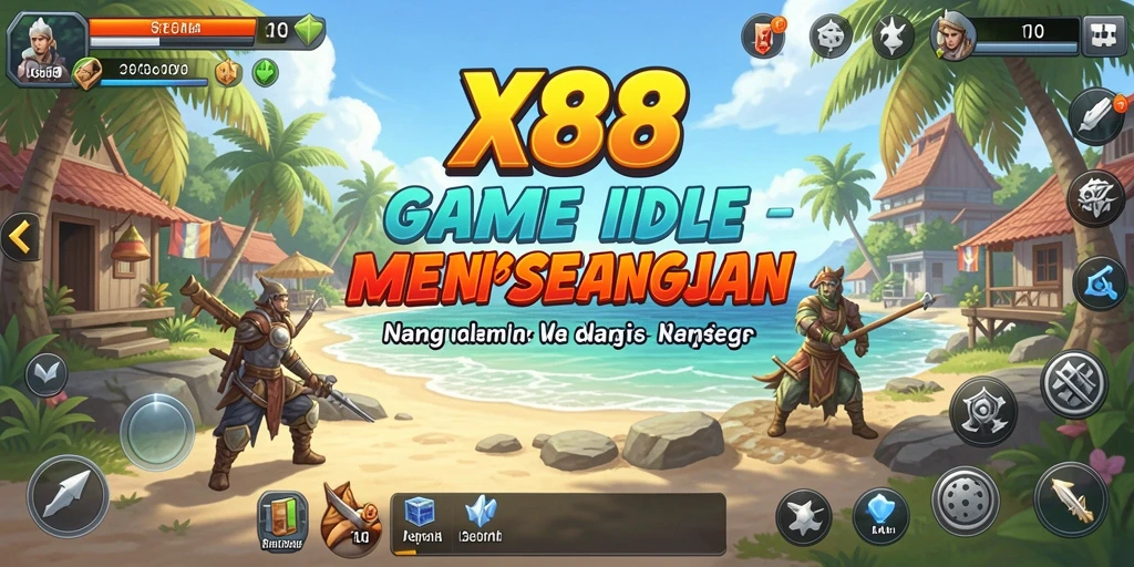 Tangkapan layar utama X88 menampilkan gameplay yang menawan dan santai.